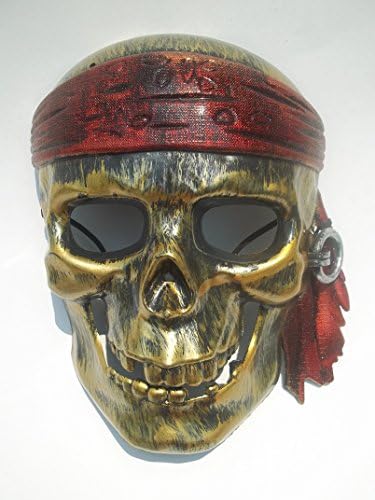 Toy Mask Skull Gold ''Pirate Set'' Plastic (8.5'')