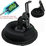 Garmin Nuvi 1100 1200 1250 1260 1260t 1300 1350 1350t 1370 1370t 1390 1390t GPS Portable Dashboard Friction Mount Kit by ChargerCity w/OEM Micro SD USB Card Reader, Bracket Cradle & Beanbag Dash Mount