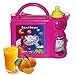 Qasass Kids Lunch Box Combo, Lunchbox Combo Set for Pre-School & Kindergarten With Attachable Plastic Water Bottle, Shoulder Strap, Beni Bear Design, Choice of Blue, Pink, or Yellow