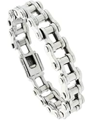 Sterling Silver Bicycle Chain Bracelet Handmade 1/2 inch (14 mm) Very Wide, sizes 8, 8.5 & 9 inch