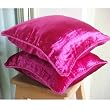 Fuchsia Love - Decorative Pillow Covers - Fuchsia Pink Velvet Pillow Cover with Handmade Bead Border