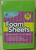 Foam Sheets for Arts and Crafting Projects (32 Sheets, 6 Assorted Colors) by Crafters Square
