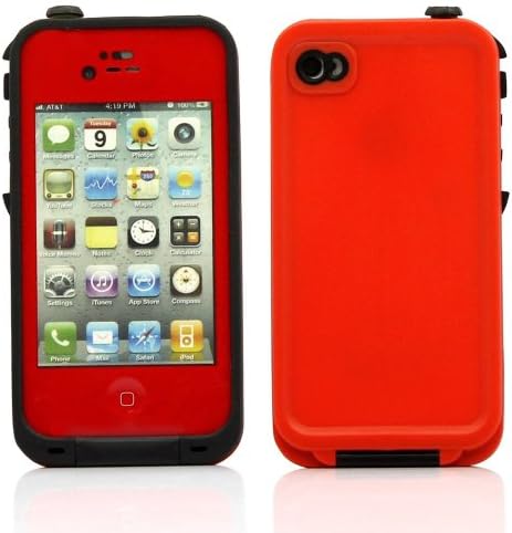 Napama Iphone 4 4s Case Waterproof Dirtproof SnowProof Protection Cover (Red)