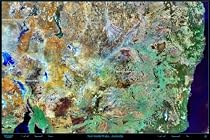 New South Wales, Australia satellite poster/print map from space: 36"x24" glossy