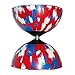 Mr B Harlequin Diabolo, Metal Diablo Sticks & Diabolo Directions Instructional DVD! (Red, White & Blue)