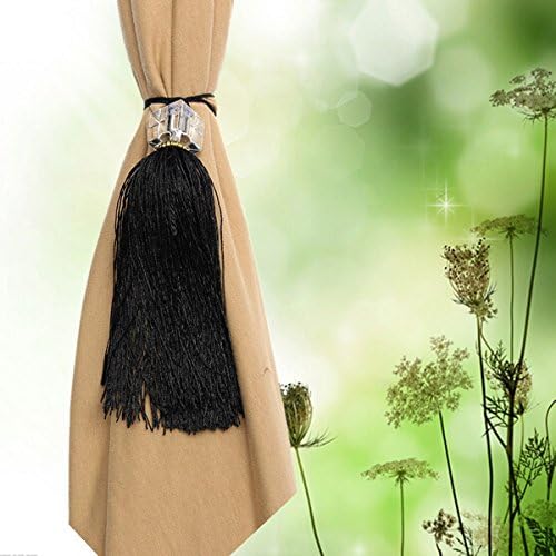 Window Dressings Beautiful Draperies Curtains A Pair Luxury Glass Crystal Tassels Curtain Tieback Buckle Drapery Holder Home Decor Home Textiles Window Treatments Black