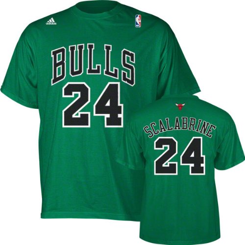 Brian Scalabrine adidas St. Patrick's Day Green Name and Number Chicago Bulls T-Shirt