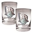 New Jersey Nets 2pc Rocks Glass Set - Primary Logo NBA Basketball