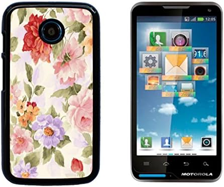 Wisedeal Retro Stripe Flower Hard Plastic and Aluminum Back Case for Motorola Moto E