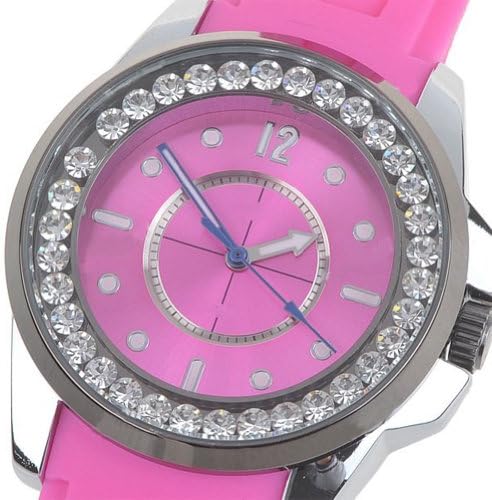 Orient Idea Ori-0301E Chic Leisure Style Rubber Band Quartz Watch with Rhinestone Inlaid for Girls Woman - Rose