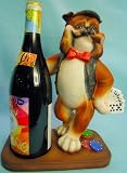 DOG DEALER WINE HOLDER WITH MATCHING BOTTLE TOPPER