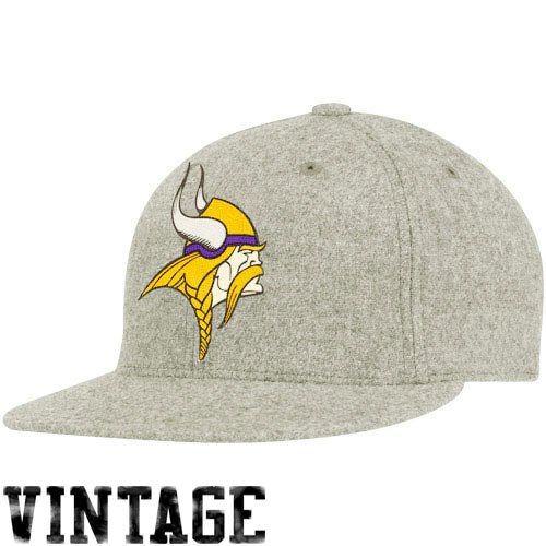 NFL Men's Minnesota Vikings Classics Flat Visor Flex Hat - Tw93Z (Grey  , Large/X-Large)