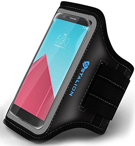 Stalion Sports Exercise Gym Running Armband Case Universal for ALL Smartphones LG Sony HTC Nokia Huawei ZTE Google Nexus Motorola Blackberry Asus BLU Samsung (4.7-5.5" Inch Display)(Jet Black)
