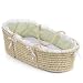 Badger Basket Natural Moses Basket with Gingham Bedding, Sage