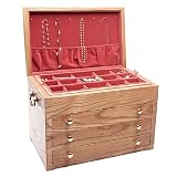 Carmilla Solid Oak Jewelry Box