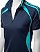 Coolon 2 Tone Collar Zipup Polo T-Shirt Navy L