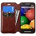 Motorola Droid Turbo Case - Galaxy Wireless Motorola Droid Turbo/Quark XT1254 Leather Flip Folio Wallet Case - Foldable Kickstand Feature for Motorola Droid Turbo (Brown Executive Leather Pouch)