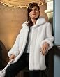 White Mink 31" Faux Fur Jacket