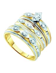0.30CT MARQUISE CENTER DIAMOND TRIO SET