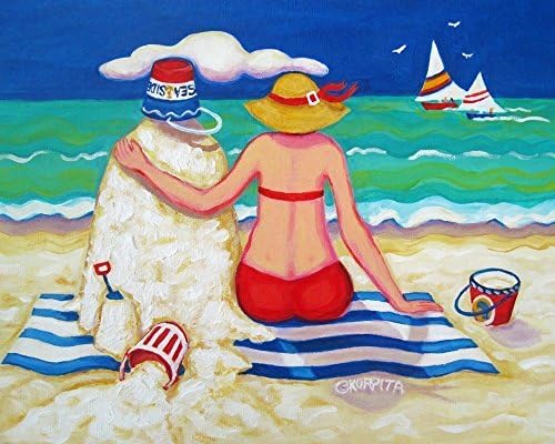 Whimsical Beach Print Sandcastle Woman 8x10 - Korpita