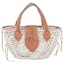New with Tag Jesselli Couture Buco Collection Creme Crochet Basket Tote Handbag