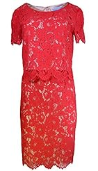 Round Neck Cotton/Nylon/Polyester/Rayon/Spandex Short Sleeves Keyhole Lace Floral Print  Dress