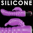 Silicone Ribbed G-spot Rabbit Vibrator Purple