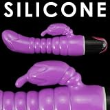 Silicone Ribbed G-spot Rabbit Vibrator Purple