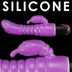 Silicone Ribbed G-spot Rabbit Vibrator Purple