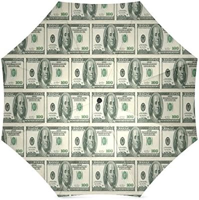 Funny US Dollar Bills Custom Folding Portable Outdoor Rain /Sun Umbrella Beach Travel Shade Sunscreen For Women/Men