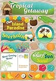 Karen Foster Design Acid and Lignin Free Scrapbooking Sticker Sheet, Tropical Getaway