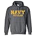 zerogravitee NAVY Veteran GOLD logo Hooded Sweatshirt in Dark Heather - Large
