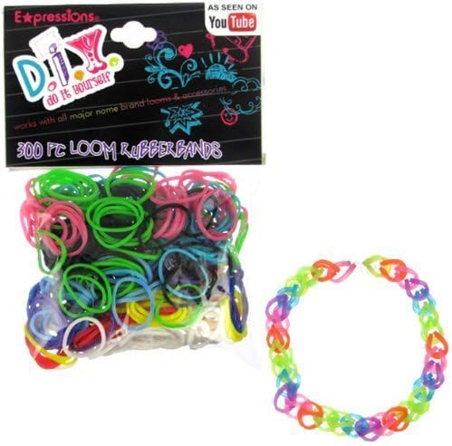 Expressions Girl / D.I.Y. 300-piece Rainbow Color Latex-free Rubber Band Bracelet Loom Refill Pack by Almar Sales Company