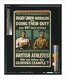 Historic Print (S): Rugby union footballers are doing their duty. Over 90% have enlisted. British athletes!