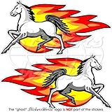 FLAMING HORSE White Stallion Fire Pony 7,9