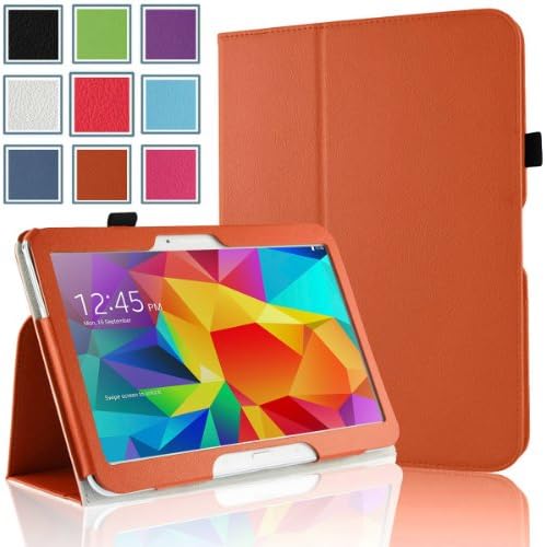 Pellem 2014SDO Samsung Galaxy Tab 4 10.1 Case - Folio Classic Leather Case Cover for Samsung Galaxy Tab 4 10.1 Inch Tablet, Orange