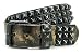 SNAP ON LEATHER BELT Three Row Studded Metal Punk Rock Star Distressed Vintage Black