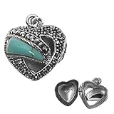 Silver Cubic Zirconia Locket Pendants, Size:, Size: 20mm
