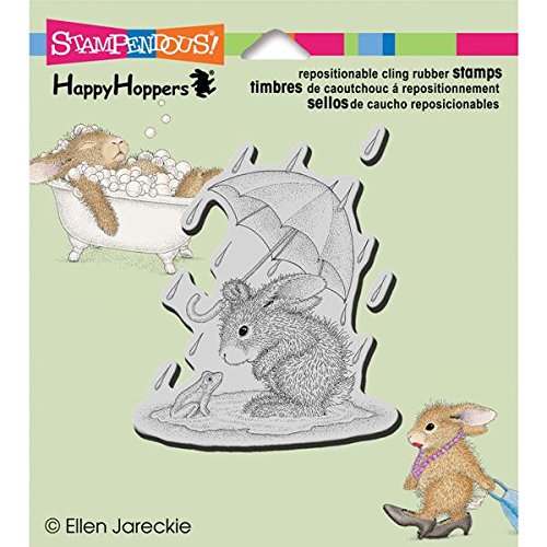 Stampendous Happyhopper Cling Rubber Stamp, 3.5 by 4-Inch, Puddle Fun