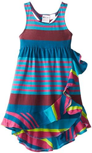 Roxy Little Girls' Down The Street Knit Dress, Stella Ocean Stripe, 4