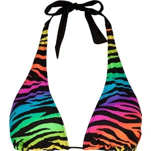 FULL TILT Zebra Rainbow Womens Swimsuit Top thumbnail