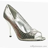 Delicious "Ginza" Metallic Snake Peep toe Pumps