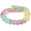 Oval Crackle Glass Rainbow Bead Mix 10mm 16" Strand