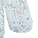 ZANZEA Women's Casual Long Sleeve Embroidery Lace Crochet Chiffon Tops Blouse