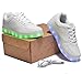 HUSKSWARE Multi-Color LED Light Up Shoes with USB Charging for Little Kid/Big Kid, 2 M US Little Kid, White