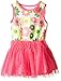 Nannette Girls' Dress Knit Flower Top with Glitter Mesh Skirt