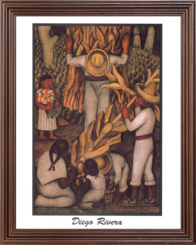 Diego Rivera Corn Harvest Wall Decor Contemporary Picture Framed Art Print