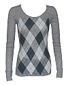 Gray base Light & Dark Grey Argyle Pattern Top