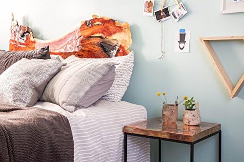 Minimal Cube Design Nighstand, Side or End Table - Aging Copper Top w/ Steel Frame