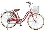 voldy・collection(ボルディ・コレクション) 26インチシマノ6段変速ファッションサイクル[オートライト/リング錠標準装備] レッド VO-SLL266HD ファッションリング